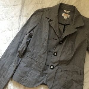 Talbot's black and white striped blazer